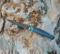 Нож Путник из мозаичной дамасской стали